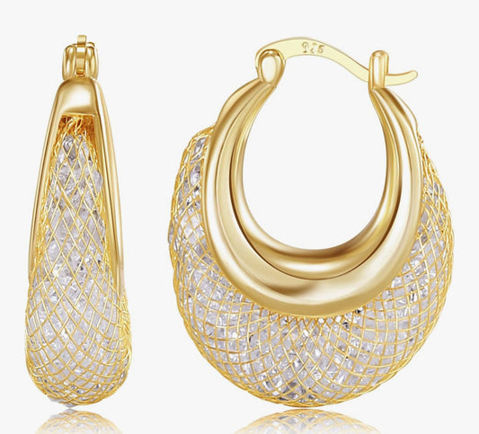 Golden Net Luxe Hoops