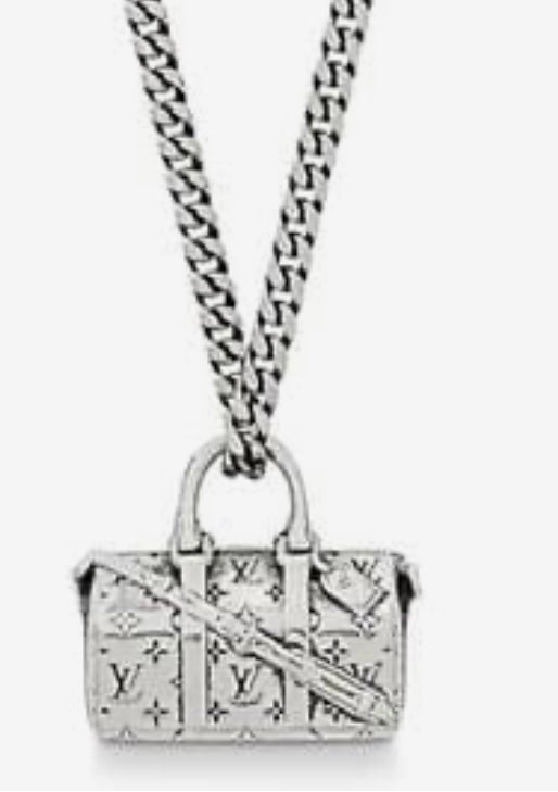 18K Louis Monogram Chain Bag Necklace