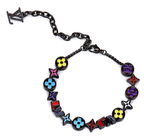 18K Louis Monogram Party Black Bracelet