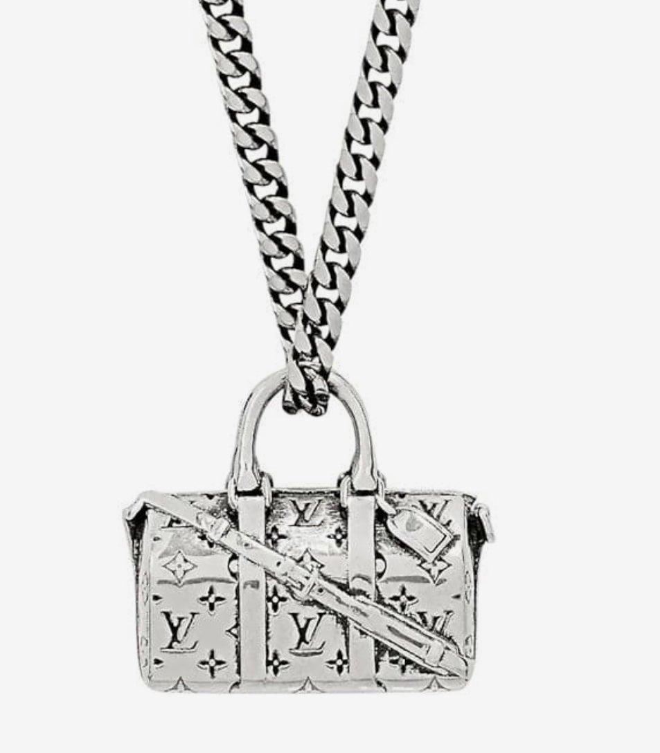 18K Louis Monogram Chain Bag Necklace
