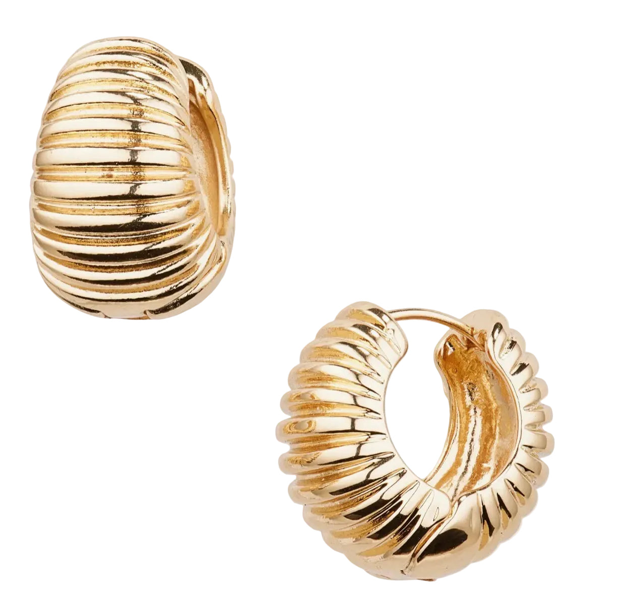 Rib Huggie Hoop Earrings