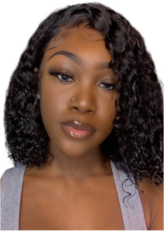 Exotic Curly Cambodian hair Lexi Bob Invisible HD Lace Front Wig