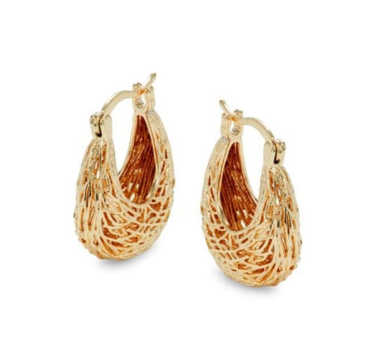 Plated Statement Hoop Earrings