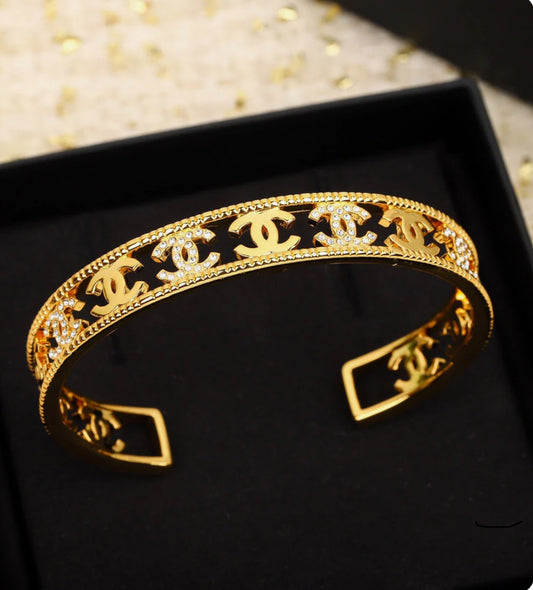18K CC Open Cuff Bracelet