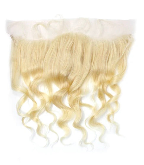 Our Virgin Brazilian 613 Blonde Frontals are made up of 100% premium virgin hair, with beautiful, soft, thick strands and a natural luster. Our 13x4 lace frontals are carefully handcrafted with a natural density and customizable lace giving you an undetectable, straight-from-your-scalp look when installed.