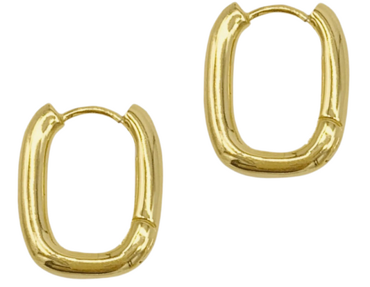 Water Resistant Rectangle Huggie Hoop Earrings