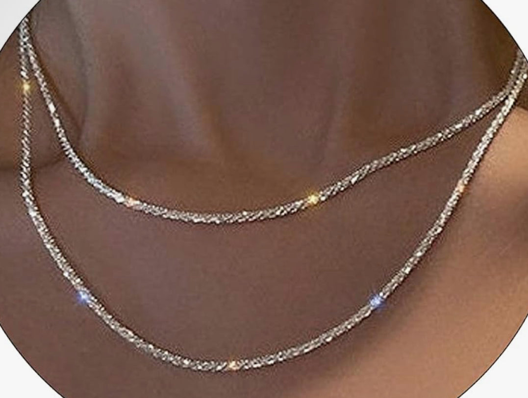 Crystal Herringbone Necklace