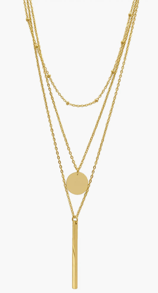 Laci Water resistant layered pendant Necklace set