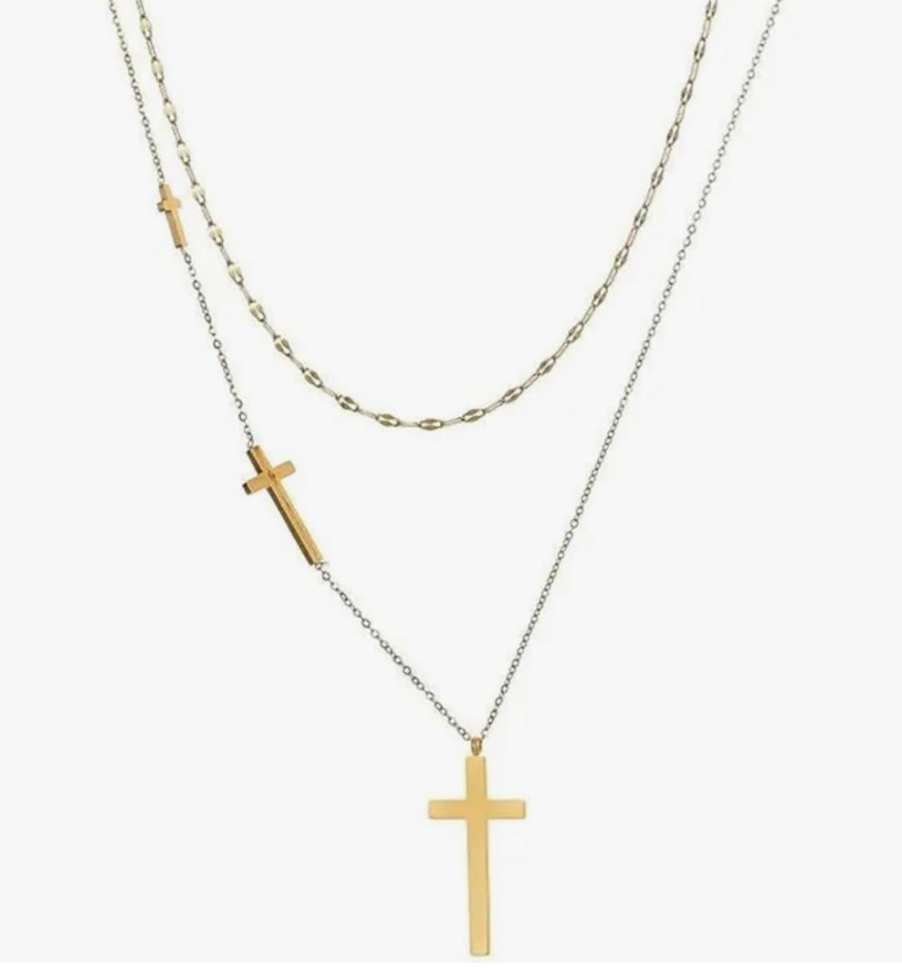 Layered Cross Necklace