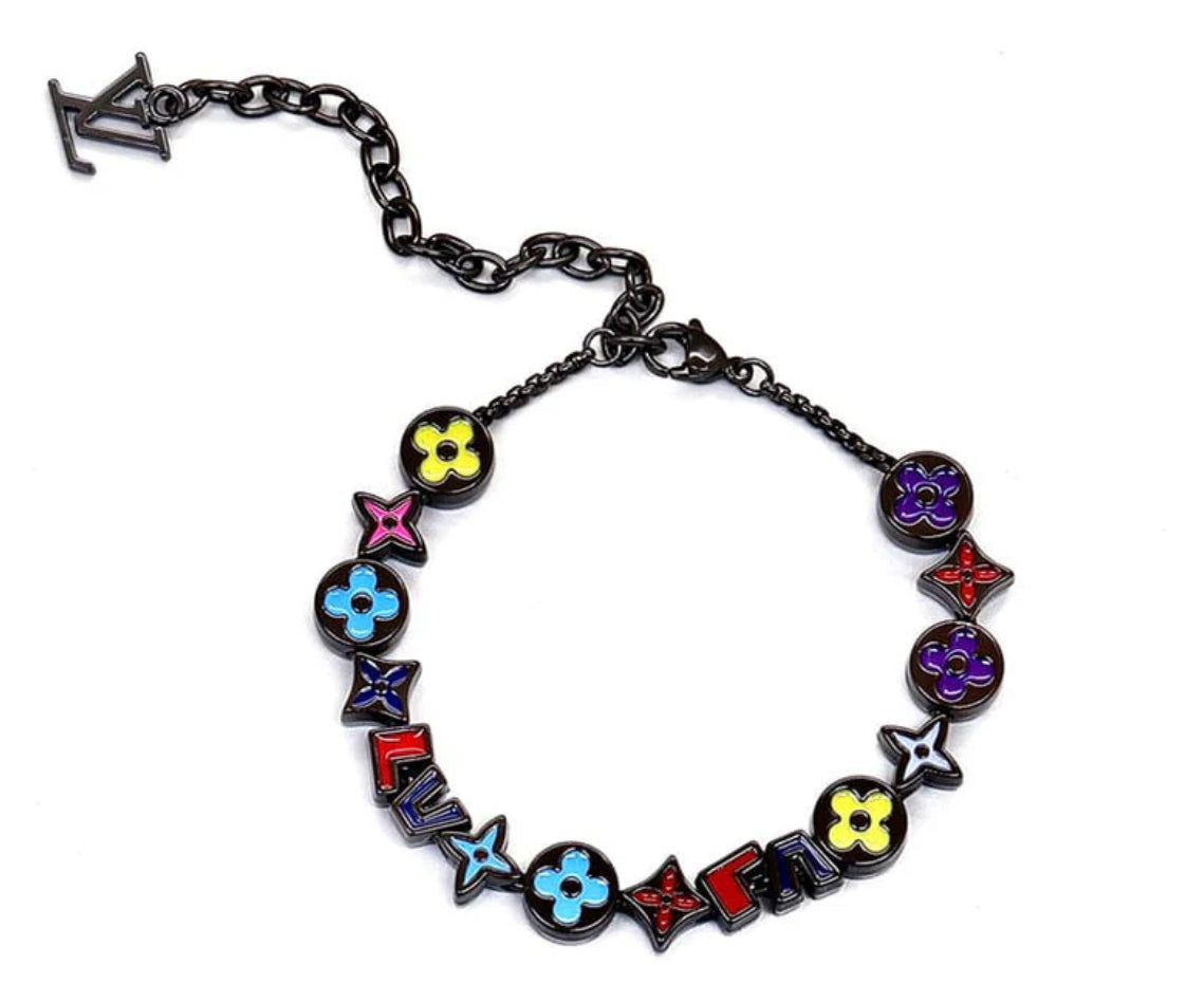 18K Louis Monogram Party Black Bracelet
