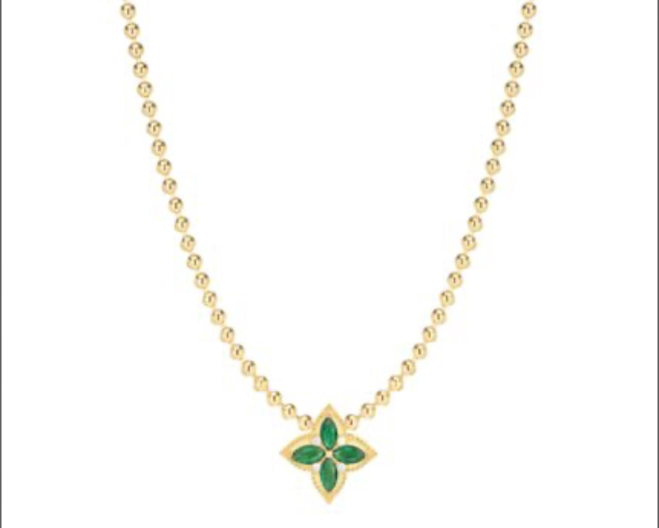 14K Gold Vermeil & Cubic Zirconia Clover Necklace