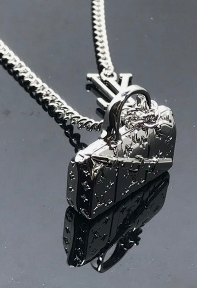 18K Louis Monogram Chain Bag Necklace