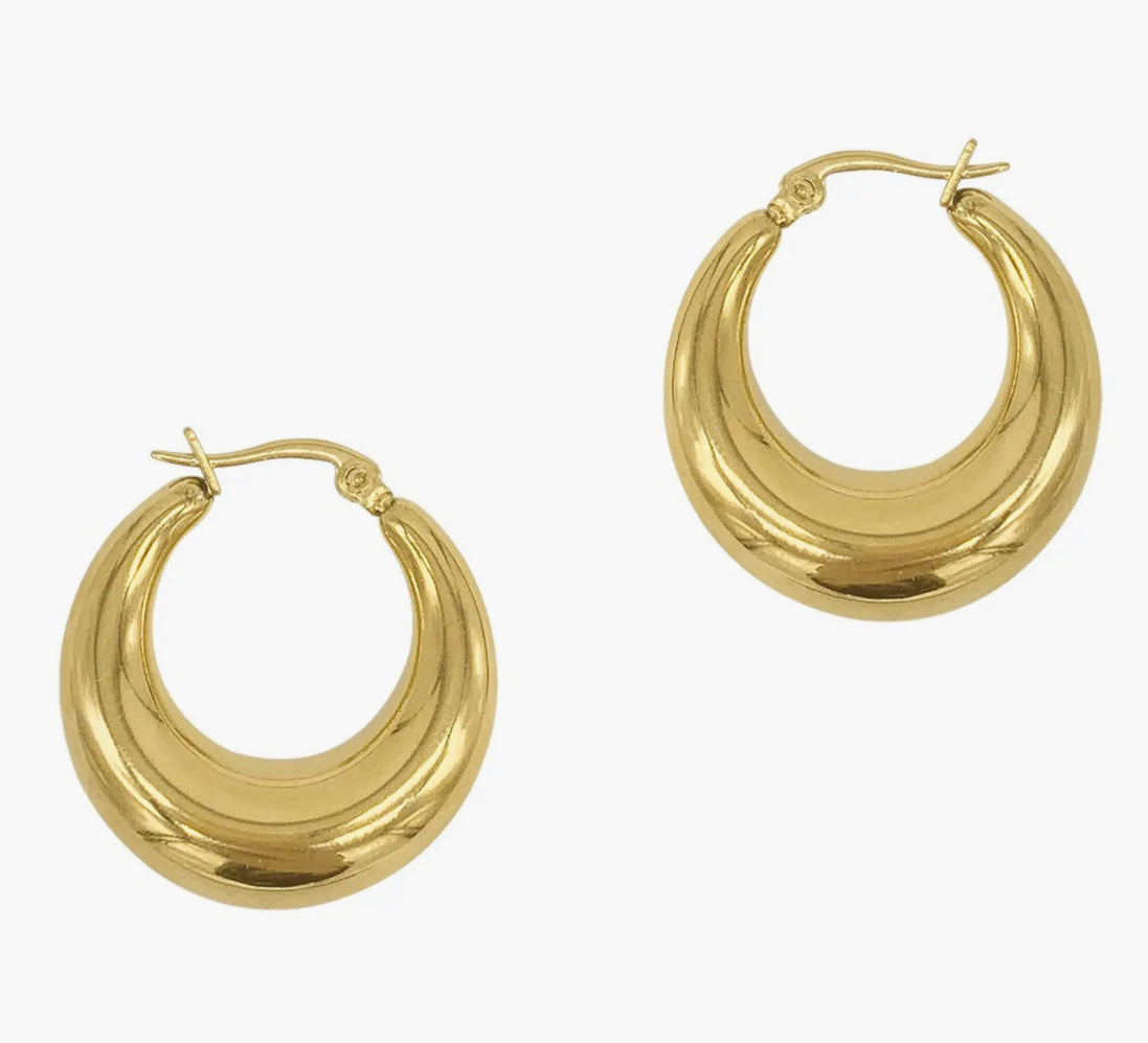 Domed Hoop Earrings