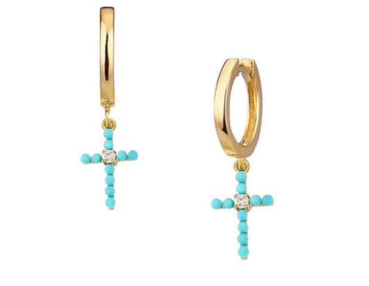 Cross Drop Earrings