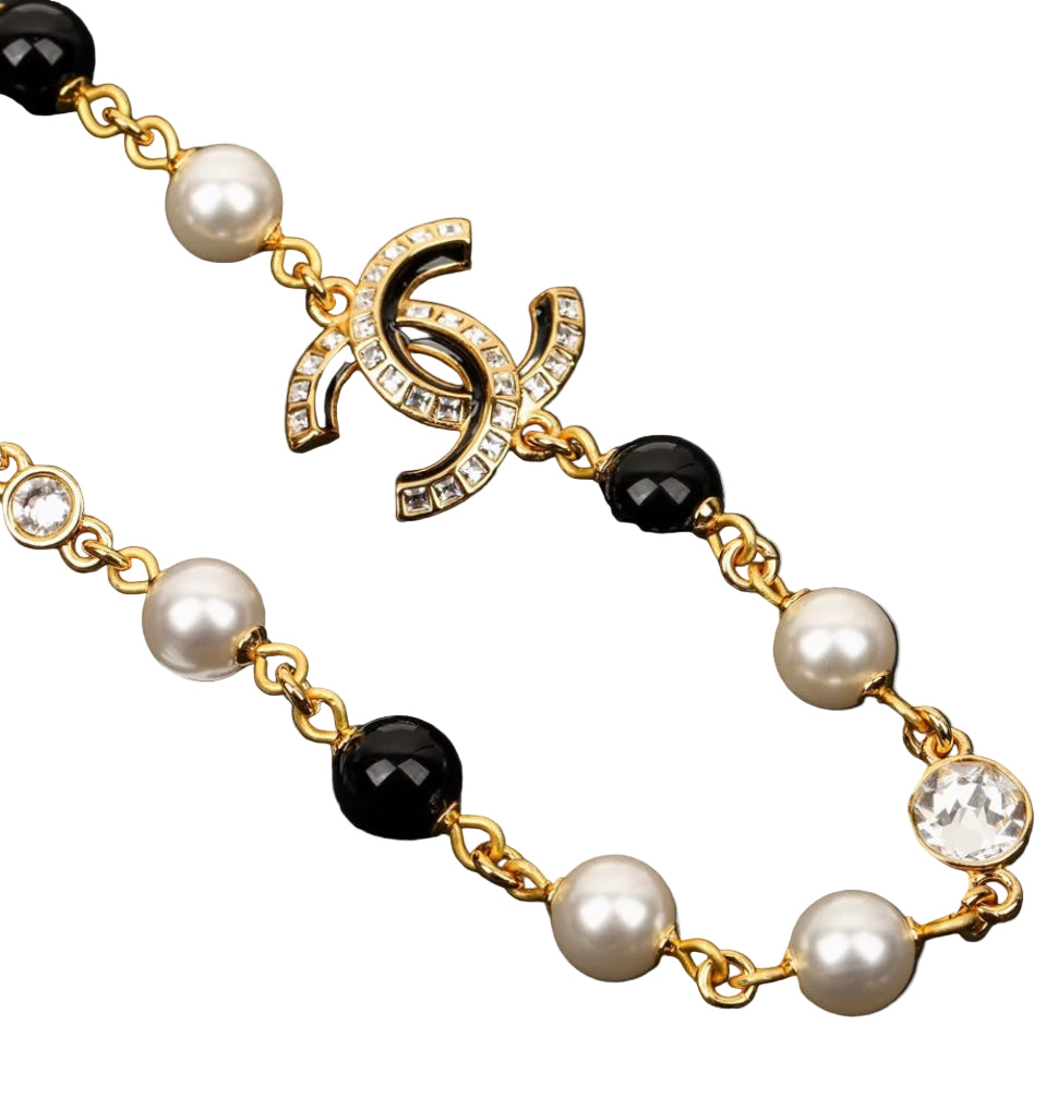 18K CC Black Pearls Necklace