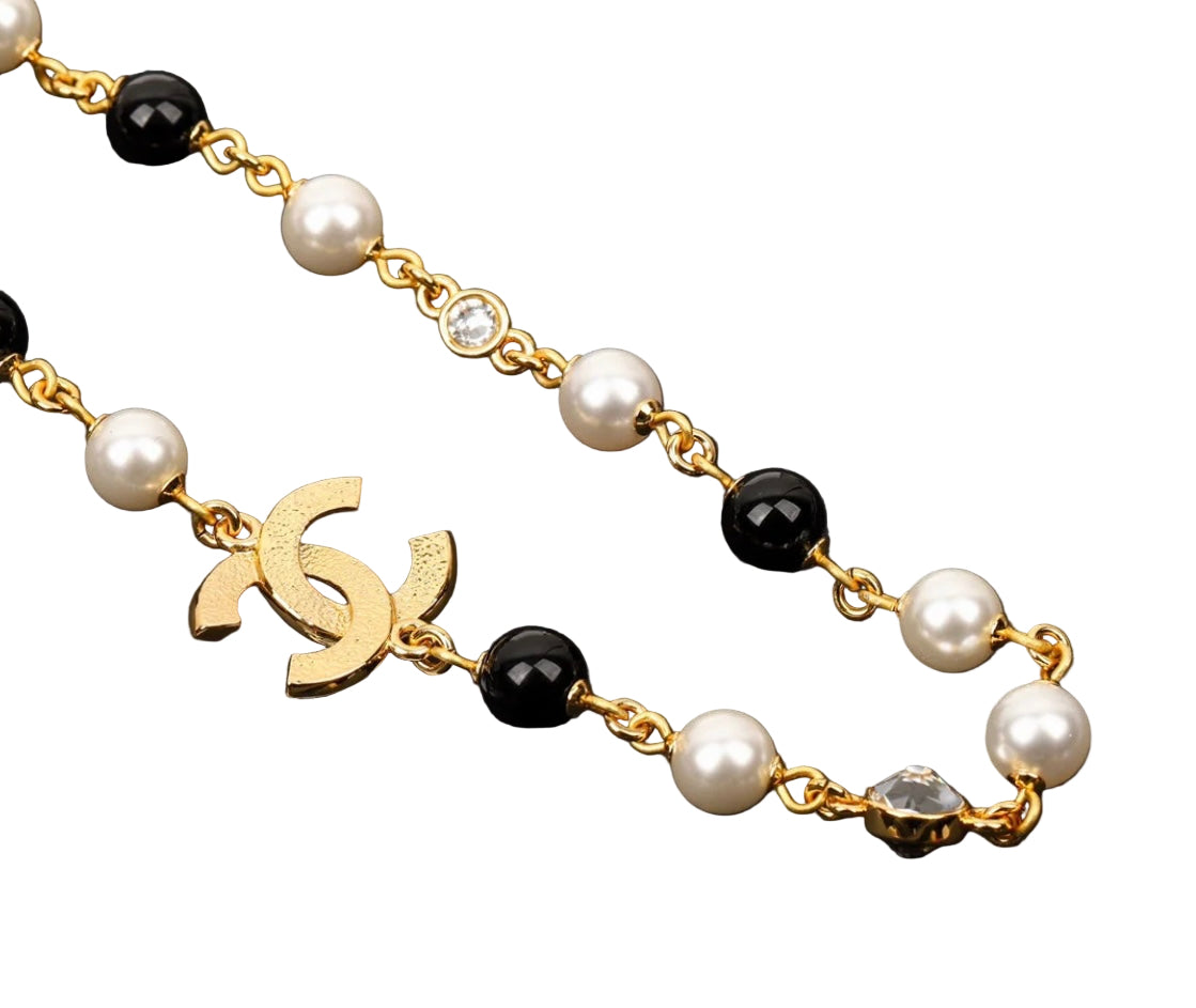 18K CC Black Pearls Necklace