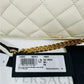 Versace Quilted White Lamb leather Crossbody Bag with Gold Chain,Best Price in the market!