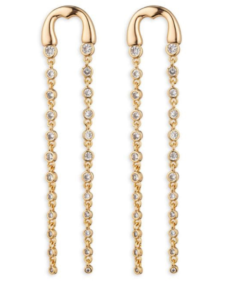 Goldtone Cubic Zirconia Drop Earrings