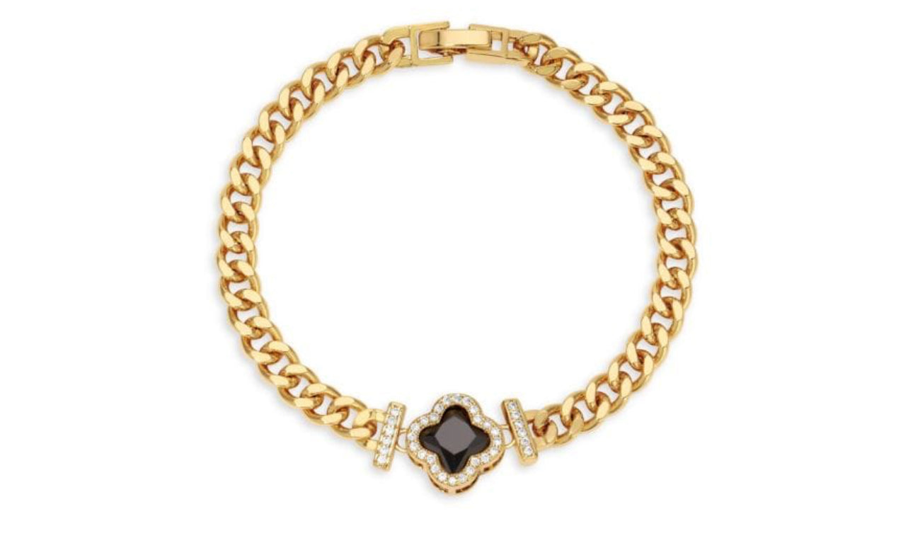 14K Goldplated & Cubic Zirconia Chain Bracelet