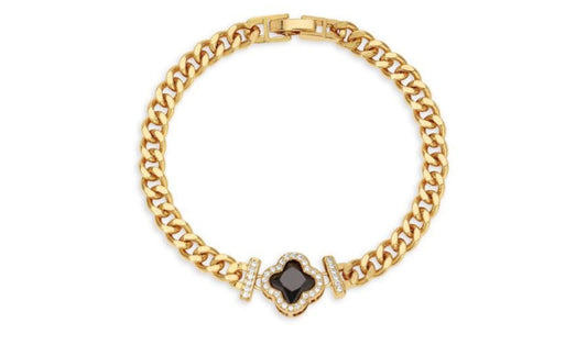 14K Goldplated & Cubic Zirconia Chain Bracelet