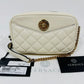 Versace Quilted White Lamb leather Crossbody Bag with Gold Chain,Best Price in the market!