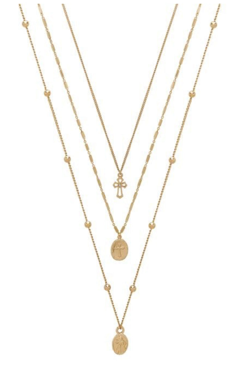 18K Goldplated Layered Pendant Necklace