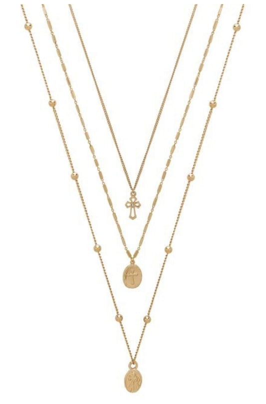 18K Goldplated Layered Pendant Necklace