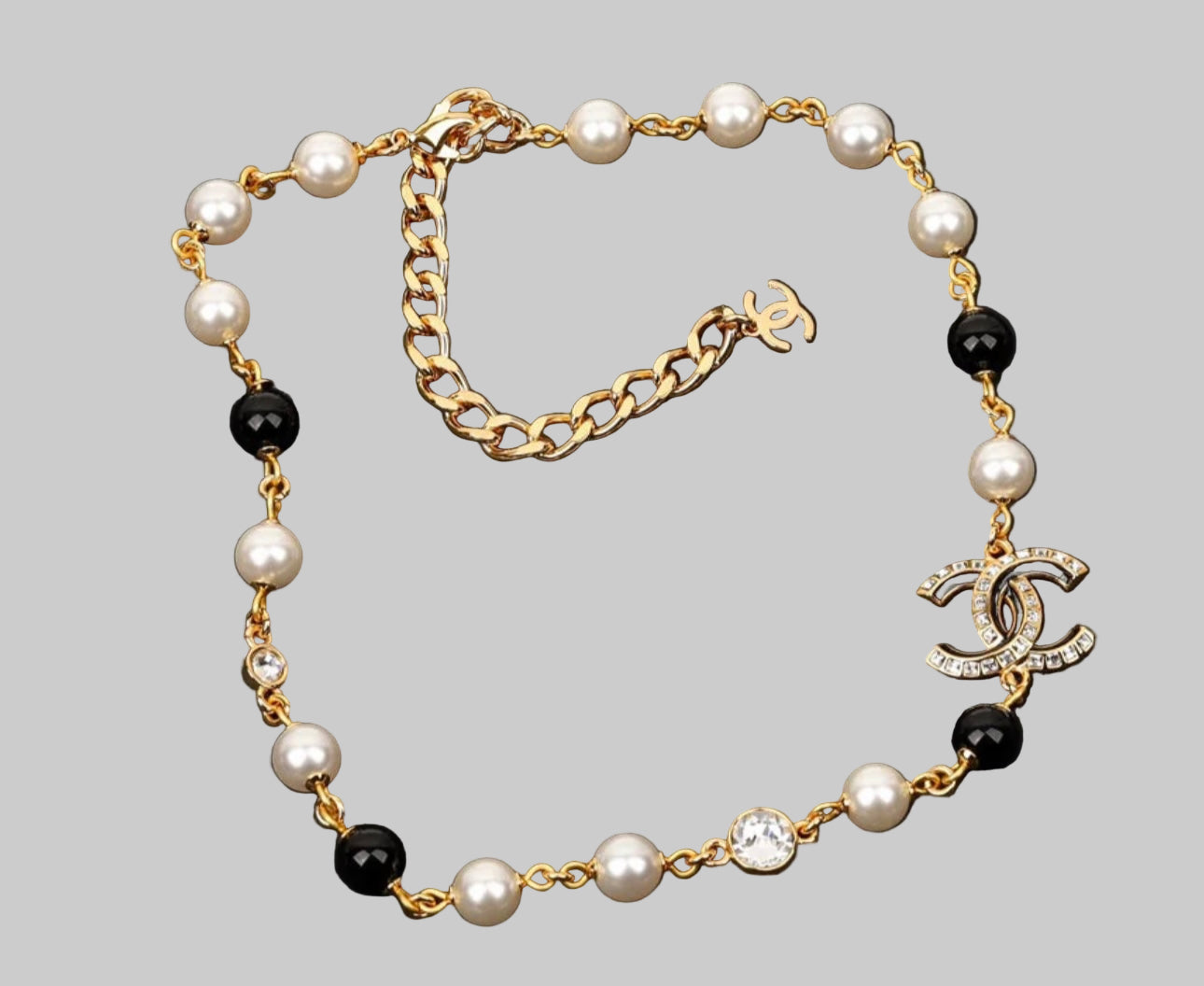 18K CC Black Pearls Necklace