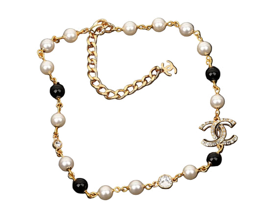 18K CC Black Pearls Necklace