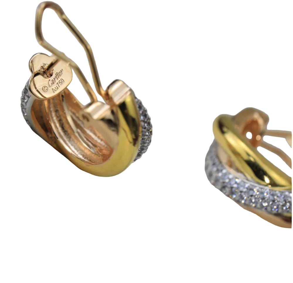 Trinity Diamond Earrings in 18K Gold