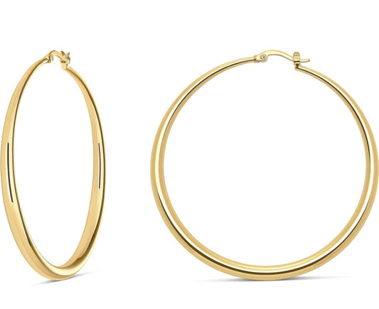 High end chic 14K Gold Plated medium hoops