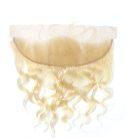 Our Virgin Brazilian 613 Blonde Frontals are made up of 100% premium virgin hair, with beautiful, soft, thick strands and a natural luster. Our 13x4 lace frontals are carefully handcrafted with a natural density and customizable lace giving you an undetectable, straight-from-your-scalp look when installed. 